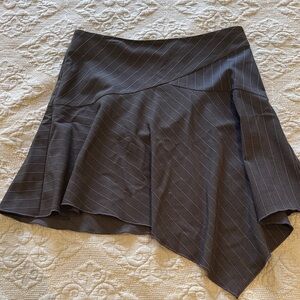 Tracy Evans Black Asymmetrical Pinstripe Skirt